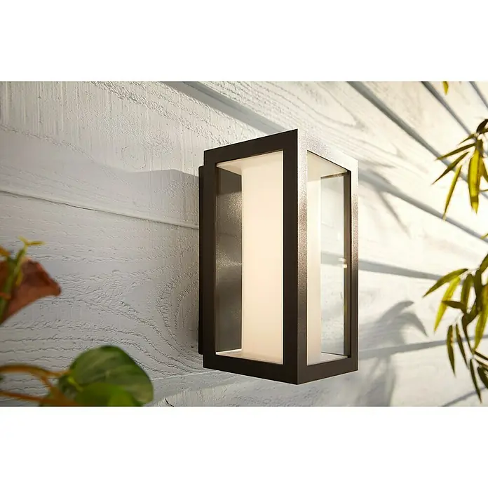 Philips Hue LED-Außenwandleuchte White & Color Ambiance Impress - 8 W, 14,1 x 12 x 24 cm, Schwarz, IP44
