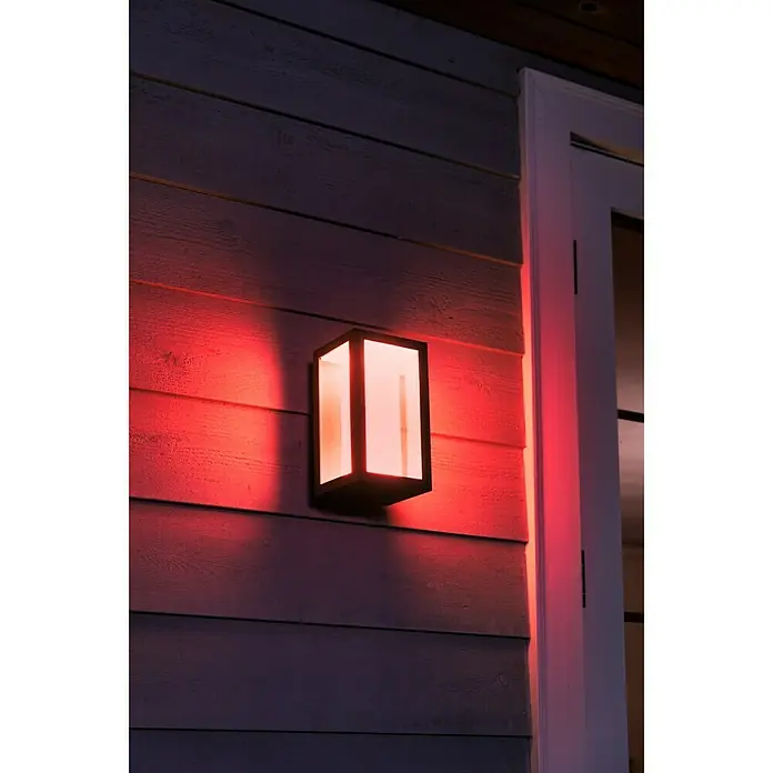Philips Hue LED-Außenwandleuchte White & Color Ambiance Impress - 8 W, 14,1 x 12 x 24 cm, Schwarz, IP44