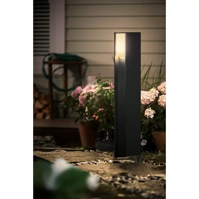 Philips Hue LED-Wegeleuchte Turaco - 80,2 cm, Aluminium, Lichtfarbe: Warmweiß