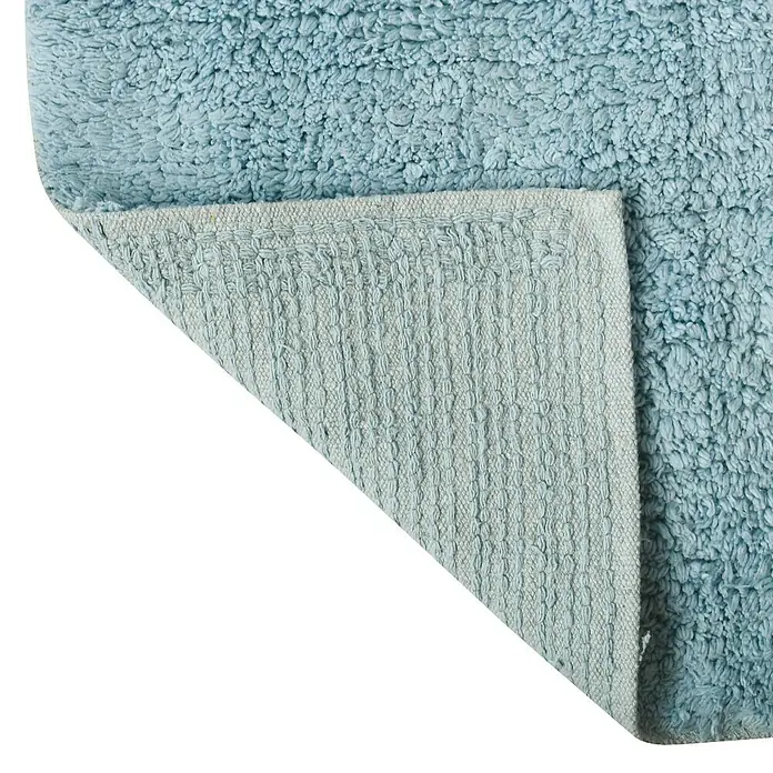 MSV Alfombra para baño - 45 x 70 cm, Azul, 100% algodón
