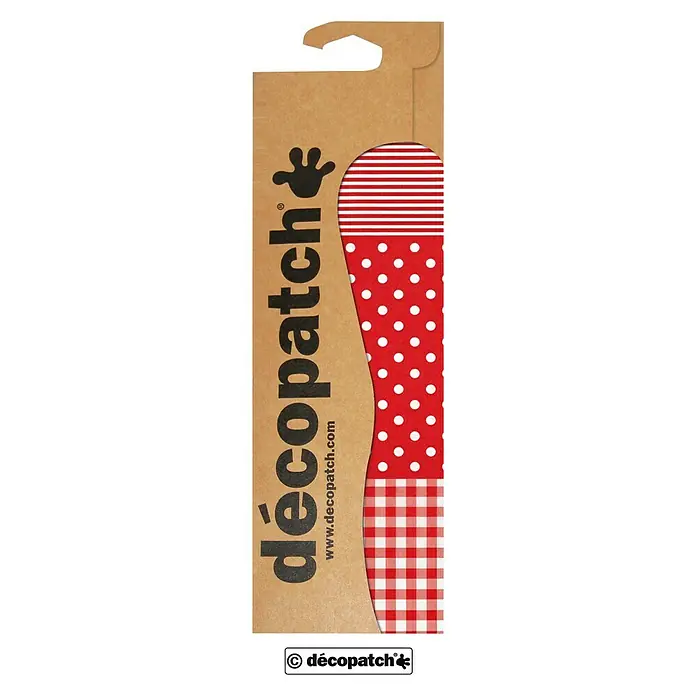 Décopatch Papel decorativo Stripes spots - Rojo, 3 ud., 40 x 30 cm
