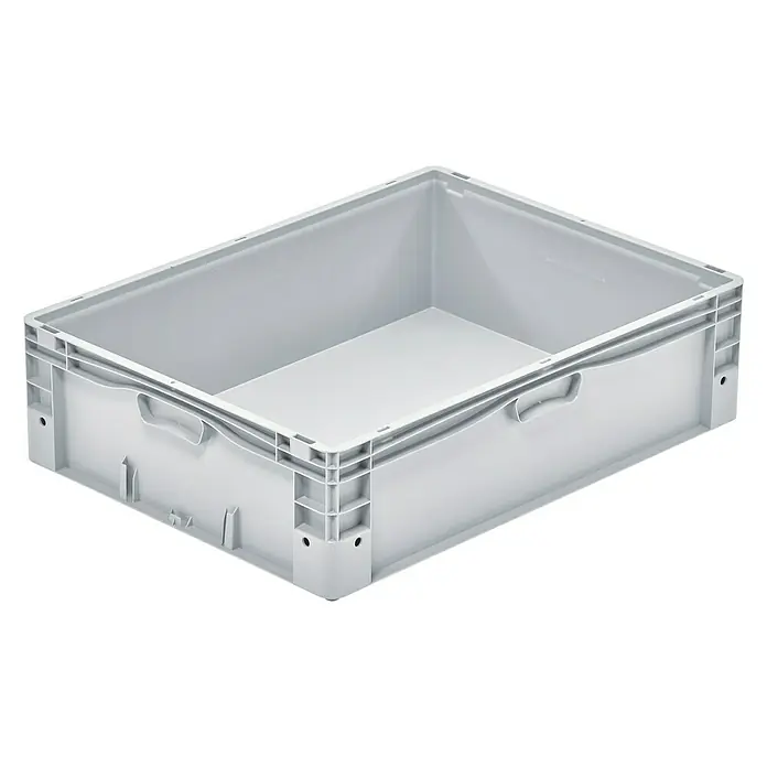 Surplus Systems Eurobox - L x B x H: 80 x 60 x 22 cm, Kunststoff, Grau - Linke Seitenansicht