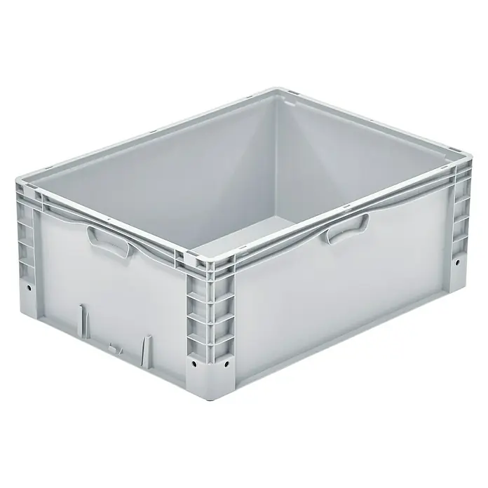 Surplus Systems Eurobox - L x B x H: 80 x 60 x 32 cm, Kunststoff, Grau - Linke Seitenansicht