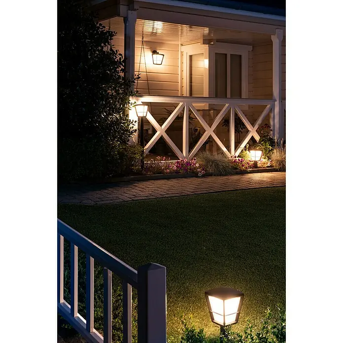 Philips Hue LED-Außenwandleuchte White & Color Ambiance Econic - 15 W, 19,4 x 24,4 x 30,1 cm, Schwarz, IP44