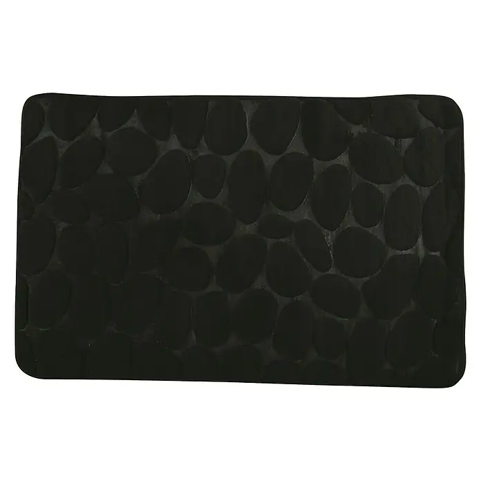 MSV Alfombra para baño Piedras - 40 x 60 cm, Negro