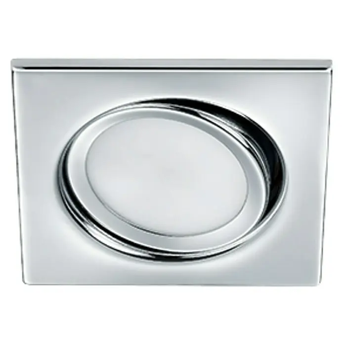 Trio Lighting Foco LED empotrable Rila cuadrado - 5 W, Color de luz: Blanco cálido, Cromo