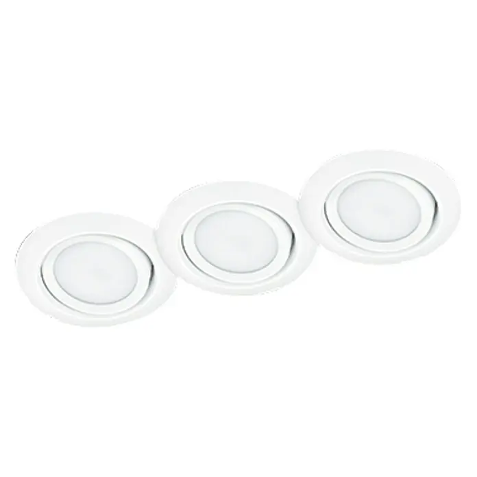 Trio Lighting Set de focos LED empotrables Rila - 3 x 5 W, Color de luz: Blanco cálido, Diámetro: 8,2 cm, Blanco, 3 ud.