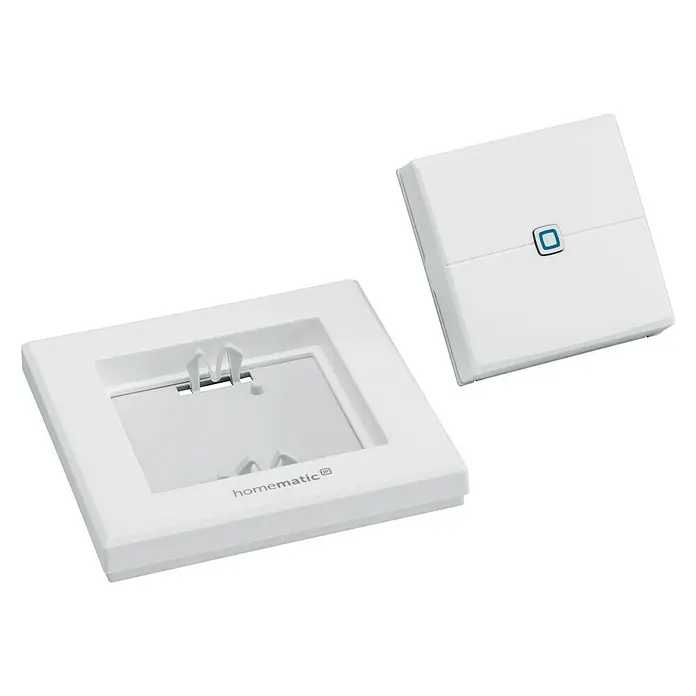 Homematic IP Funk-Wandtaster HmIP-WRC2 - 2-fach, Batteriebetrieben, Weiß, 19 x 86 x 86 mm - Detailaufnahme