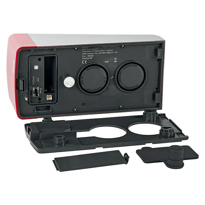 Homematic IP Alarmsirene HmIP-ASIR-O - Solarbetrieben, Alarmsignal: 100 dB, 8,7 x 11 x 23 cm - Detailaufnahme