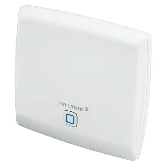 Homematic IP Steuerzentrale Access Point - Weiß, 11,8 x 10,4 x 2,6 cm, Funkfrequenz: 868 - 868,6 MHz/869,4 - 868,65 MHz - Linke Seitenansicht