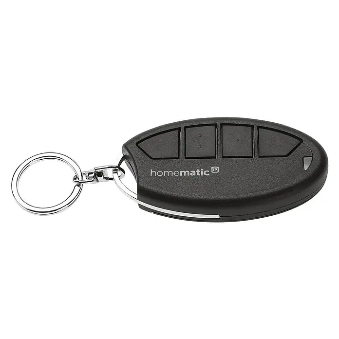 Homematic IP Funkfernbedienung Schlüsselanhänger - Schwarz, 14 x 38 x 75 mm - Linke Seitenansicht