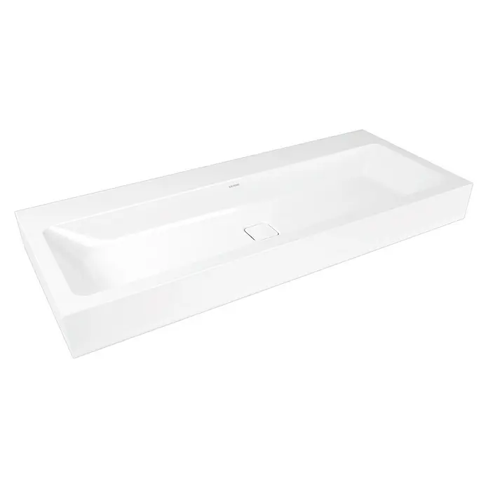 Kaldewei Waschtisch Cono - 120 x 50 cm, Ohne Spezialglasur, Hahnloch: Ohne, Ohne Überlauf, Weiß - Vorderansicht
