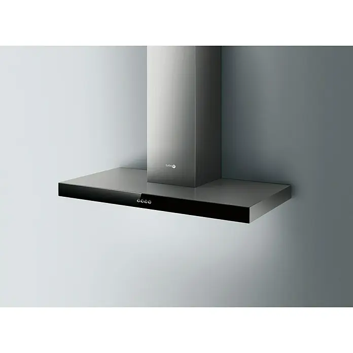 Turboair Campana de pared Norma - Ancho: 90 cm, Potencia de aire máx.: 368 m³/h, Negro/Acero inoxidable