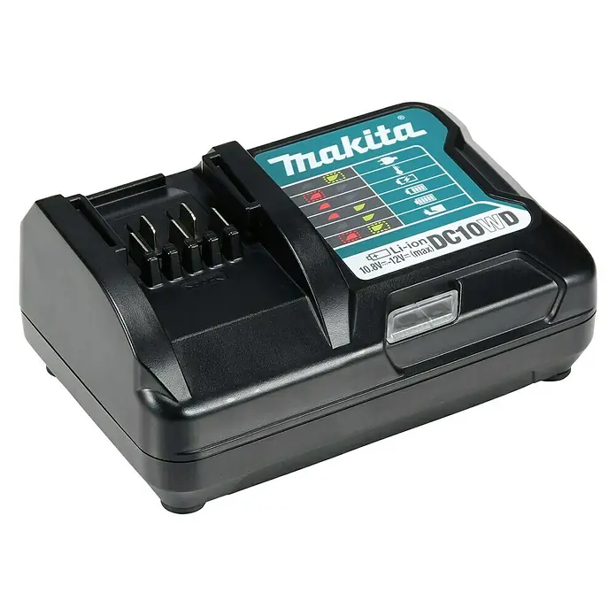 Makita Ladegerät DC10WD - Passend für: Makita Li-Ionen-Akkus 10,8 - 12 V - Vorderansicht