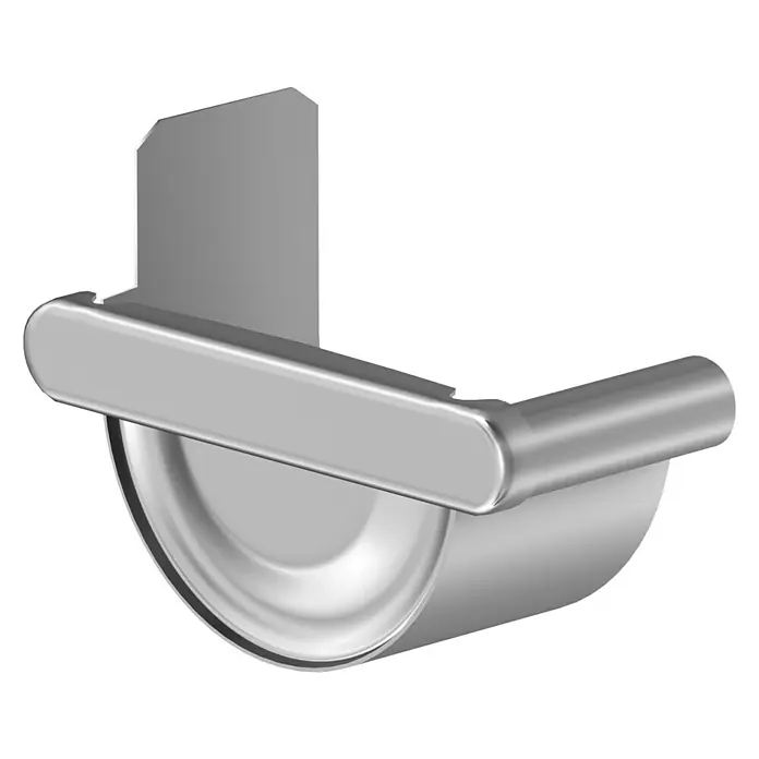 Sarei Rinnenendstück - Nennweite: 125 mm, Links & Rechts, Aluminium, Halbrund, Aluminium - Linke Seitenansicht