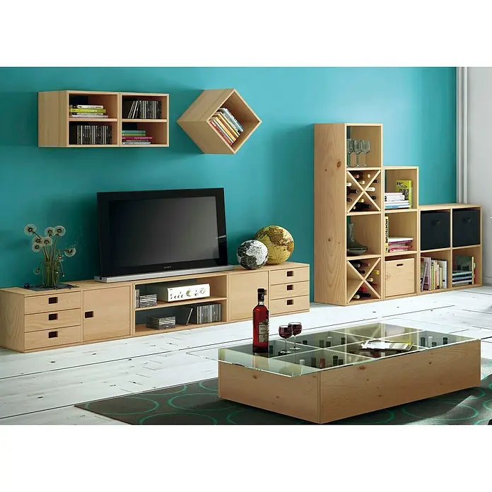 Astigarraga Dinamic Schubladenturm - 33 x 36,2 x 36,2 cm, Anzahl Schubladen: 3 Stk., Kiefernholz, Natur