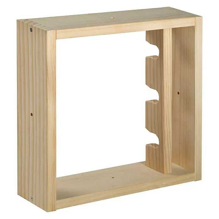 Astigarraga Botellero Píxel - L x An x Al: 12 x 40 x 40 cm, Madera, Número de botellas: 3 ud.
