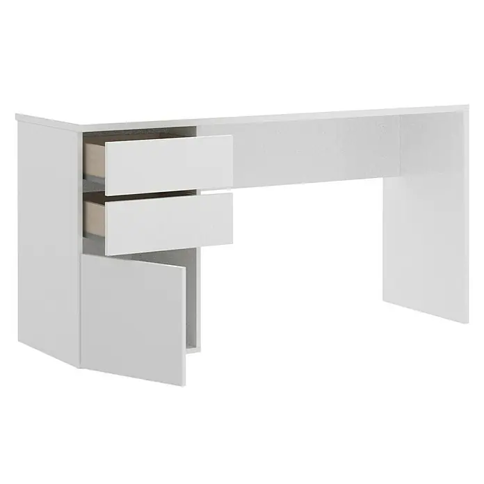 Mesa de escritorio Shiro - L x An x Al: 60 x 139 x 75 cm, Blanco, Número de cajones: 2 ud.