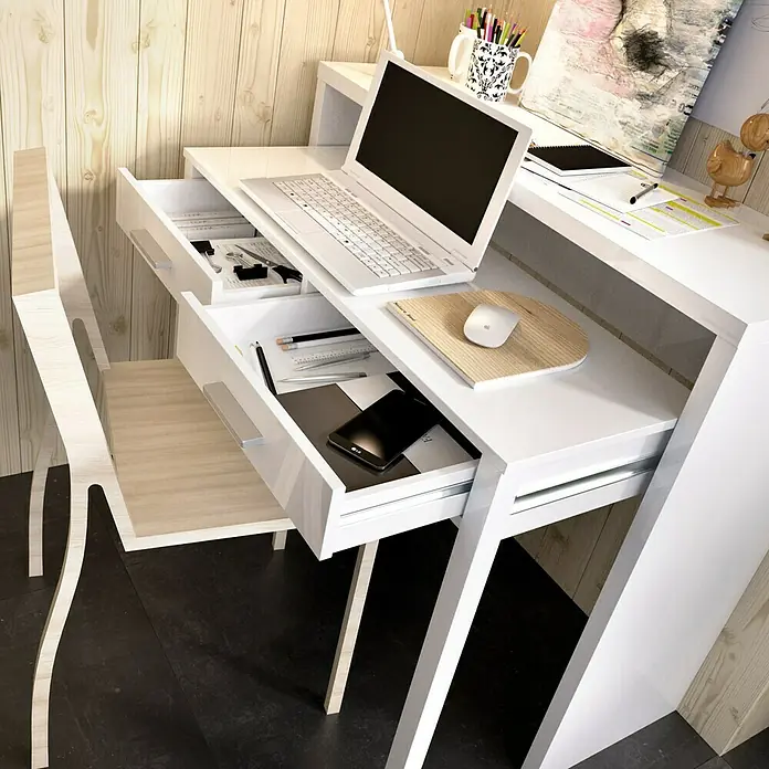 Mesa de escritorio extensible Seven - L x An x Al: 36 x 99 x 88 cm