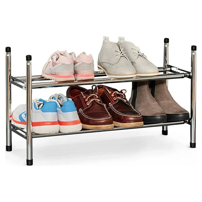 Schuhregal - L x B x H: 23 x 64 x 37 cm, Passend für: Bis zu 12 Paar Schuhe, Max. ausziehbar bis: 118 cm