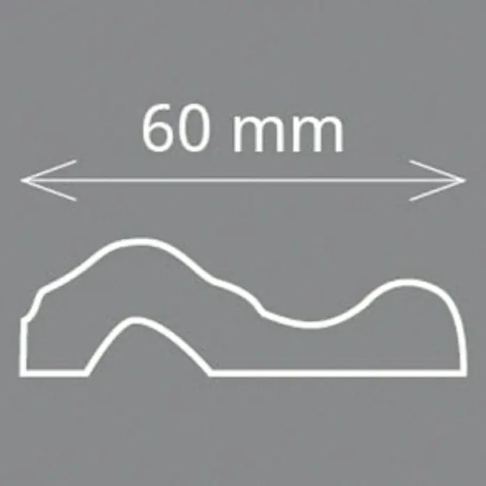 Zierprofil Modern I 60 - 200 x 6 x 2,5 cm, Extrudiertes Polystyrol (XPS) - Vorderansicht