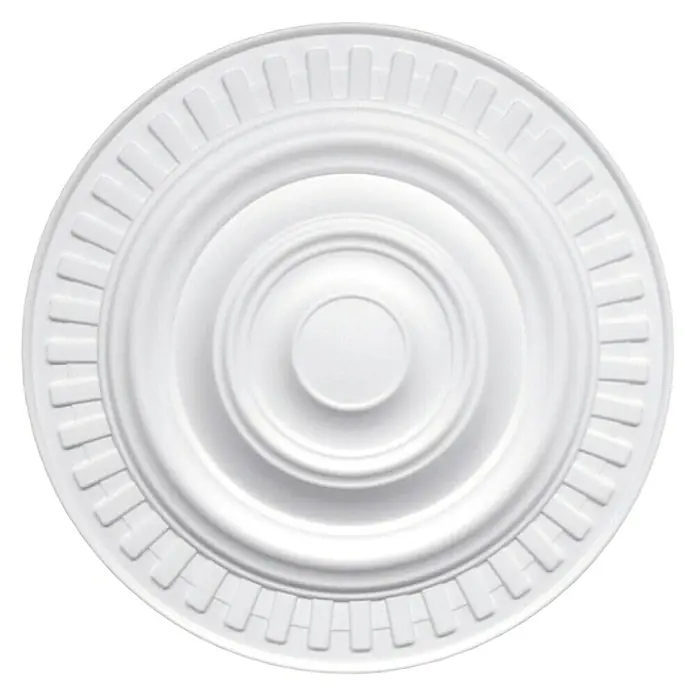 Rosette Gabi - Durchmesser: 37 cm, Polystyrol, Modern, Weiß - Vorderansicht