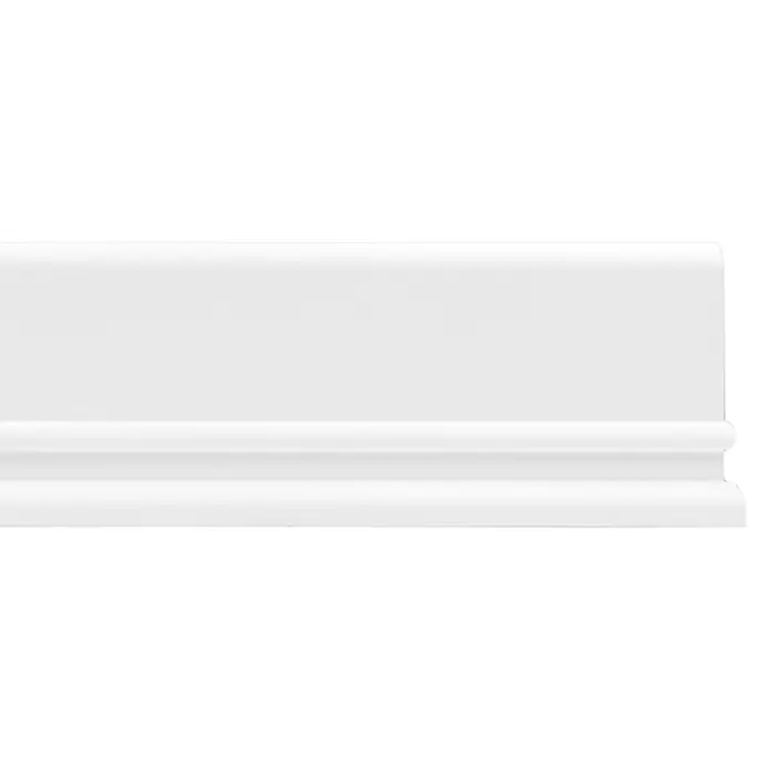Fußleiste CF 13 - 200 x 2 x 12,8 cm, Extrudiertes HD-Polymer - Vorderansicht