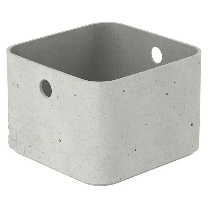 Curver Aufbewahrungsbox Beton XS - L x B x H: 17 x 17 x 12 cm, Material: Kunststoff, Beton - Linke Seitenansicht