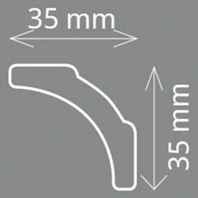 Zierprofil Modern A 5 - 200 x 3,5 x 3,5 cm, Extrudiertes Polystyrol (XPS) - Vorderansicht