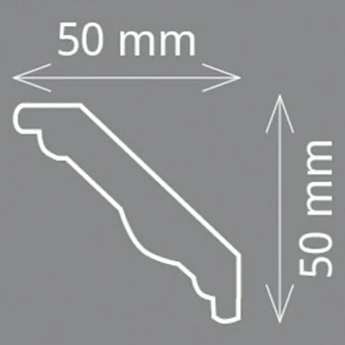 Zierprofil Prestige Ines - 200 x 5 x 5 cm, Expandiertes Polystyrol (EPS) - Vorderansicht