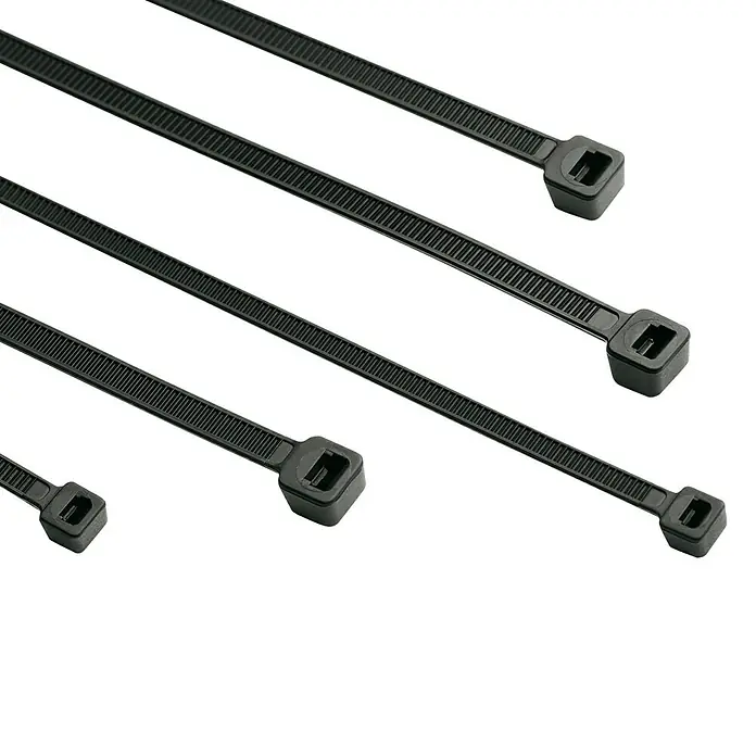 Index Bridas para cables de Nylon - Negro, L x An: 250 x 4,8 mm, 100 uds.