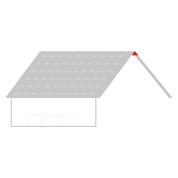 Probau Firstkappe - Terrakotta, Länge: 28 cm, Stahl - Anwendungsbeispiel