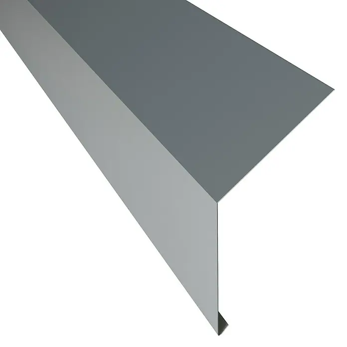 Probau Schürze für Dachrinne PP12 - Grau, Länge: 100 cm, Stahl - Vorderansicht