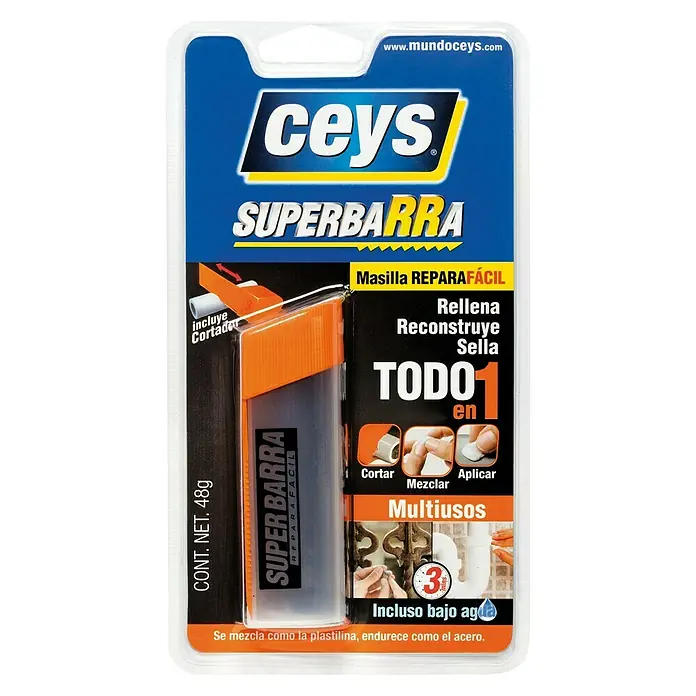 Ceys Masilla epoxi Superbarra - Blanco, 48 g