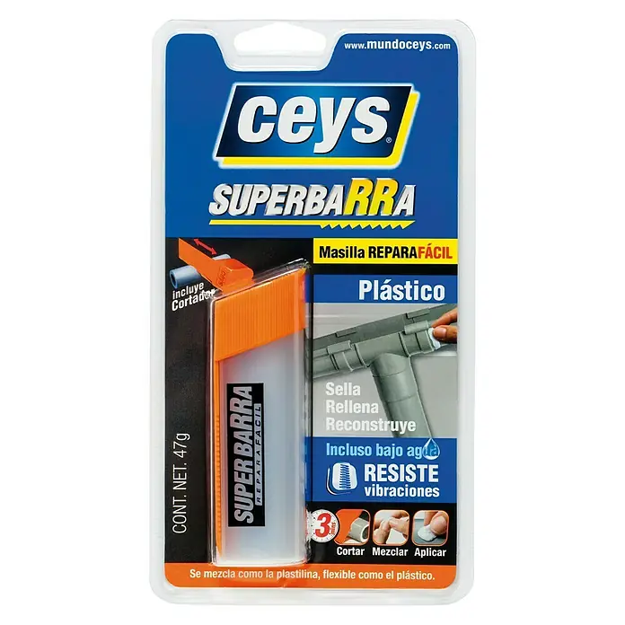 Ceys Masilla epoxi Superbarra Plástico - Blanco, 47 g