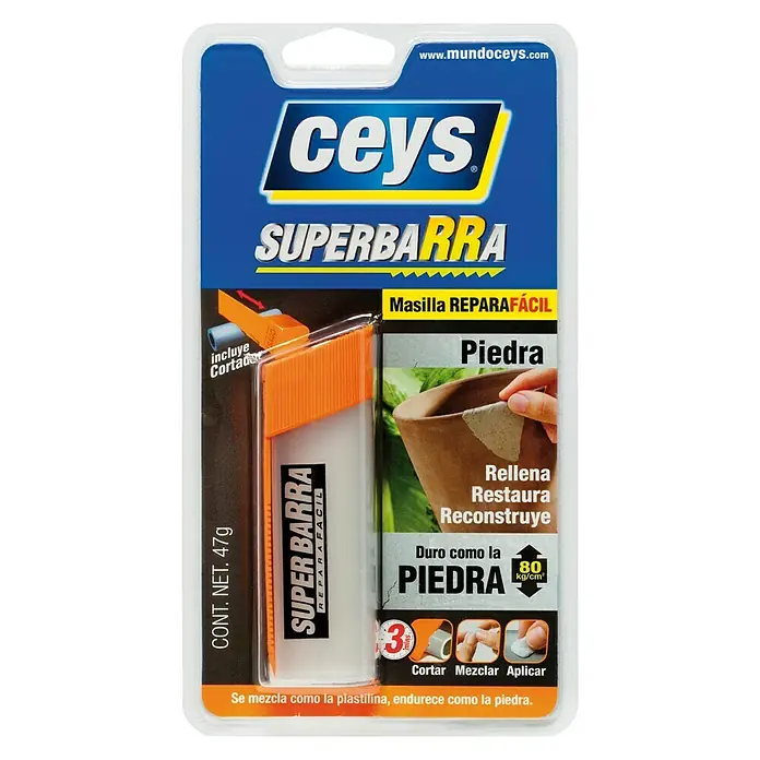 Ceys Masilla epoxi Superbarra Piedra - Gris, 47 g