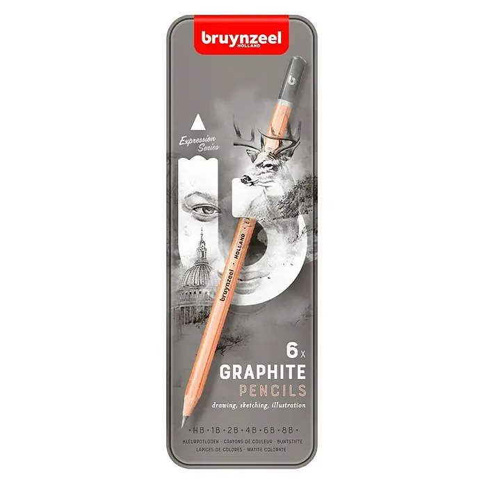 Talens Bruynzeel Set de lápices de grafito Expression - 6 pzs., Gris