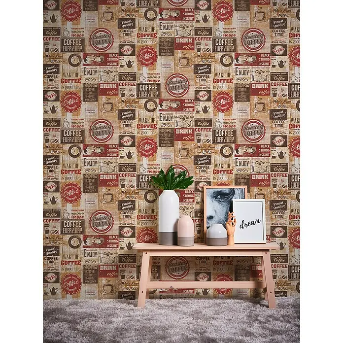 AS Creation Il Decoro Papiertapete - Beige/Rot, Motiv, 10,05 x 0,53 m - Stimmungsaufnahme