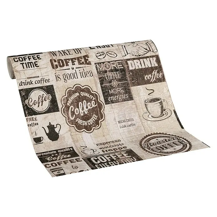 AS Creation Il Decoro Papiertapete Coffee - Braun, Motiv, 10,05 x 0,53 m - Ansicht von oben