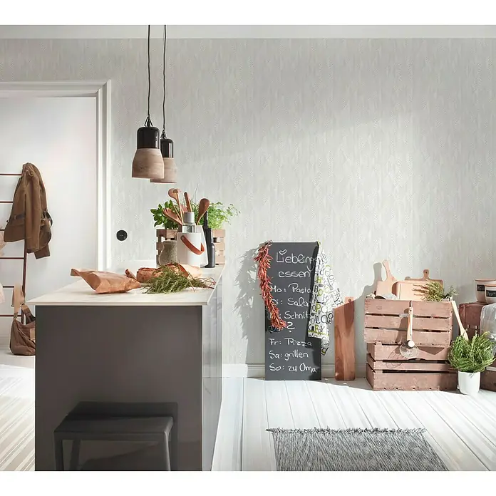 AS Creation Club Tropicana Vliestapete - Weiß, Grafisch, 10,05 x 0,53 m - Stimmungsaufnahme