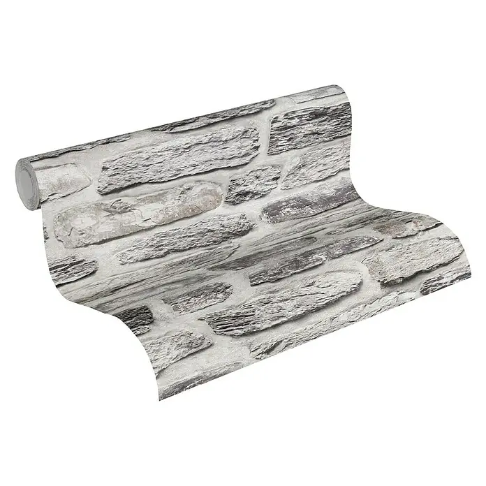AS Creation Il Decoro Vliestapete - Hellgrau, Steinoptik, 10,05 x 0,53 m - Ansicht von oben