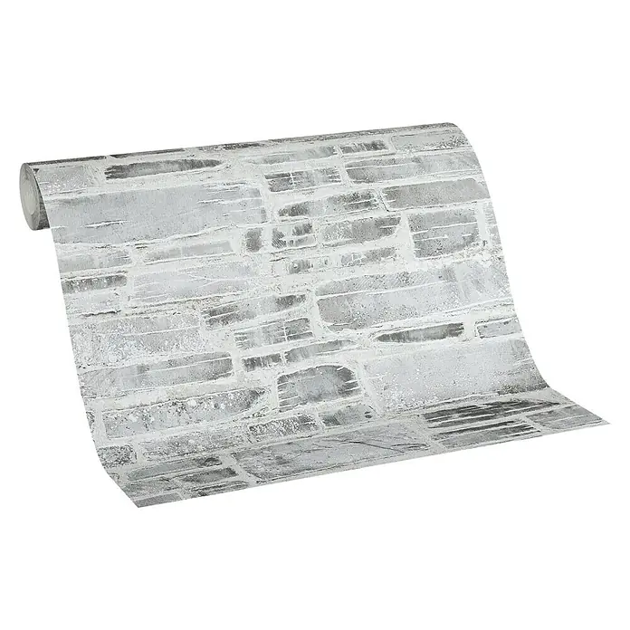 AS Creation Il Decoro Papiertapete Steine - Grau, Steinoptik, 10,05 x 0,53 m - Ansicht von oben