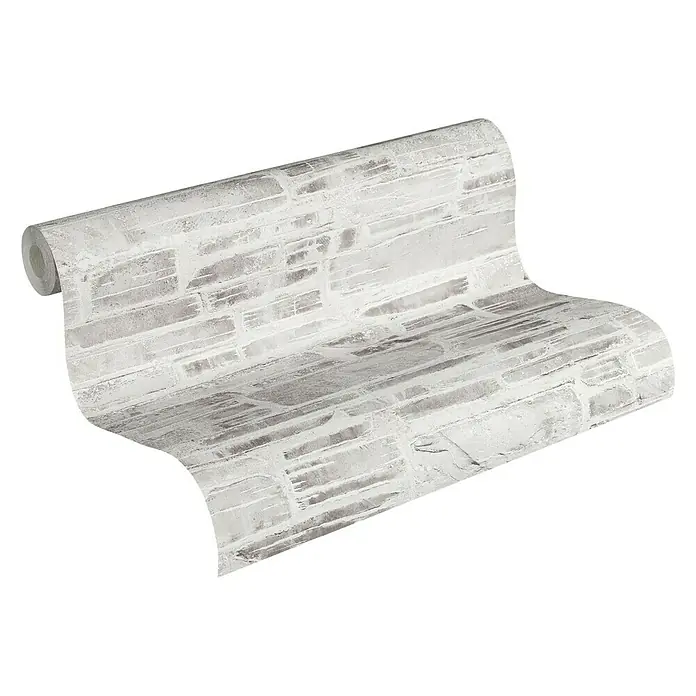 AS Creation Il Decoro Papiertapete Steine - Grau/Rot, Steinoptik, 10,05 x 0,53 m - Ansicht von oben
