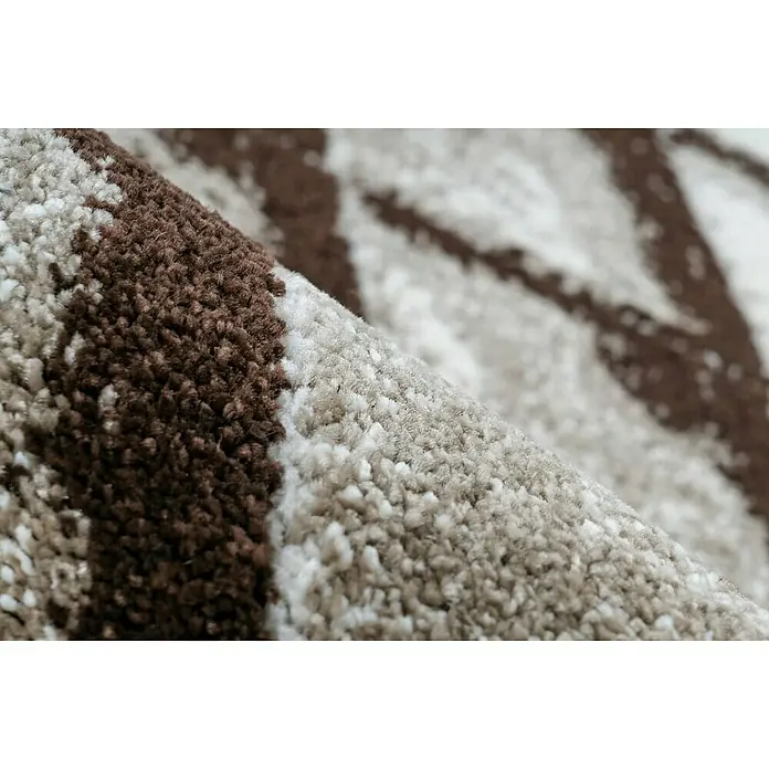 Kayoom Kurzflorteppich Broadway IV - Braun, 230 x 160 cm, 100 % Polypropylen - Detailaufnahme