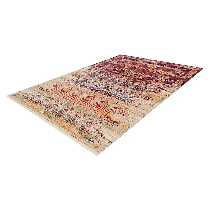 Kayoom Kurzflorteppich Baroque - Rot/Beige, 150 x 80 cm, 100 % Polyester - Rechte Seitenansicht