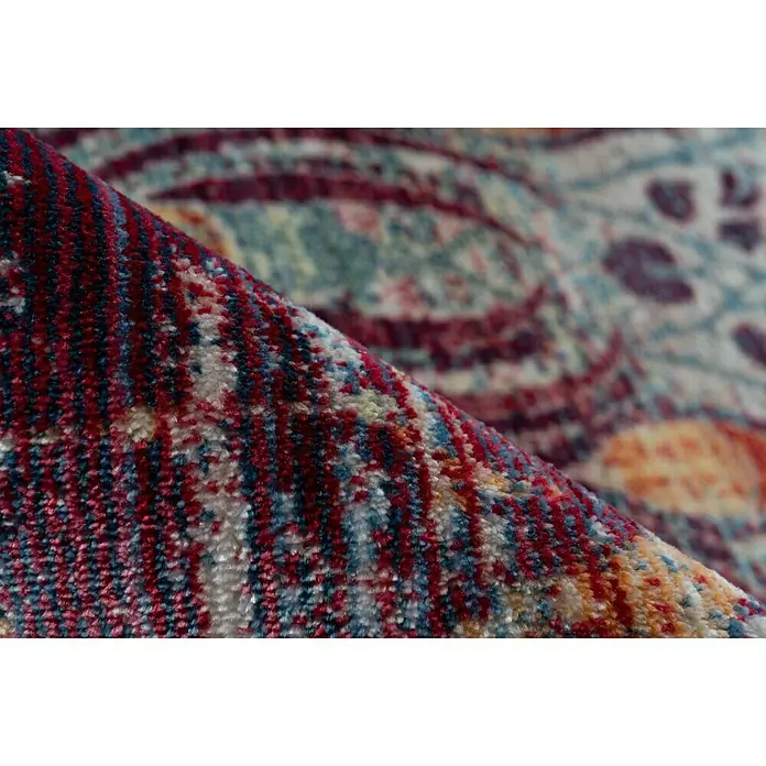 Kayoom Kurzflorteppich Baroque - Rot/Beige, 150 x 80 cm, 100 % Polyester - Detailaufnahme