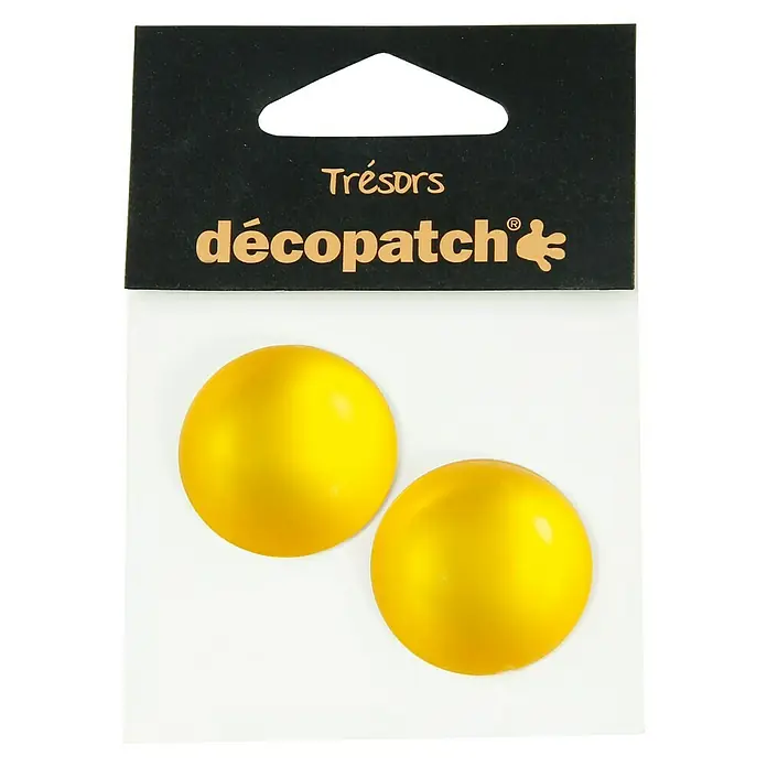 Décopatch Pieza decorativa Trésors Cercles amarillo - 2 ud., 3 x 2 cm