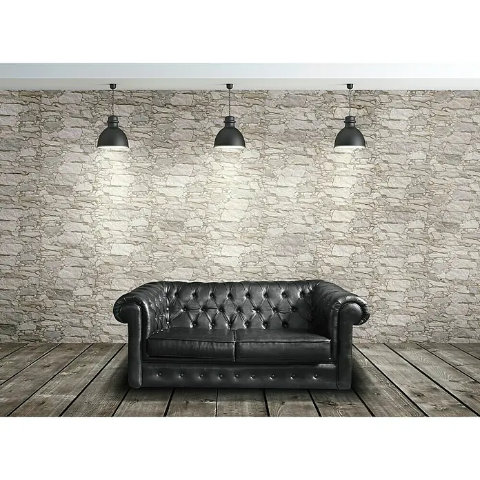 Revestimiento de pared Wall Rock - 40 x 60 cm, Blanco, Efecto piedra