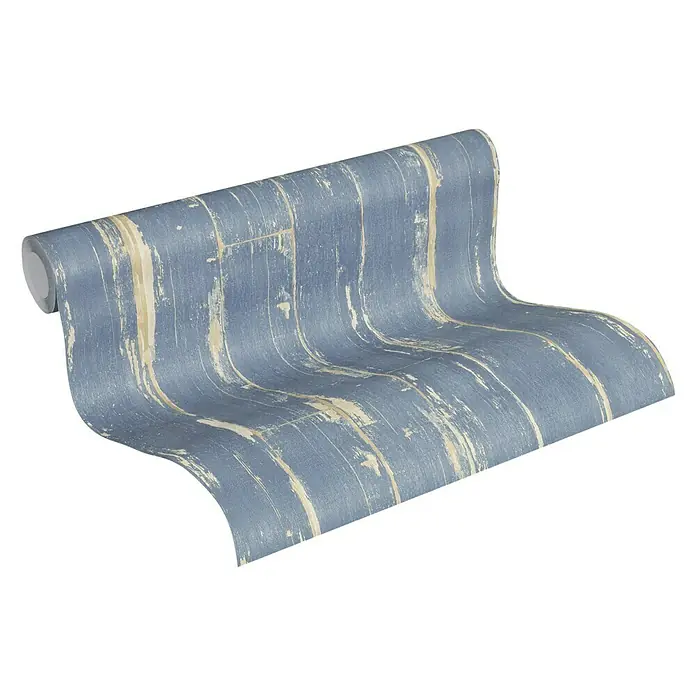 AS Creation Il Decoro Vliestapete - Blau/Grau, Holzoptik, 10,05 x 0,53 m - Ansicht von oben