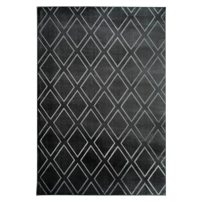 Kayoom Kurzflorteppich Monroe III - Anthrazit, 290 x 200 cm, 100 % Polyester - Ansicht von oben